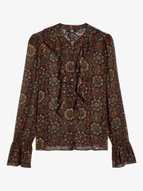PAIGE Claud Ruffled paisley-print Blouse | Brown | FARFETCH at Farfetch